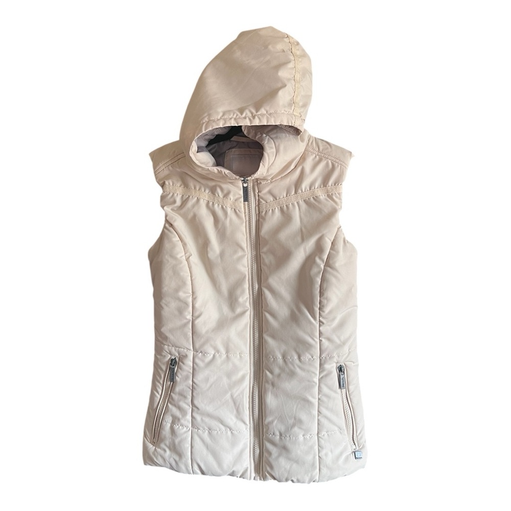 Bench Urbanwear Hooded Puffer Vest, Ivory Color,  Size XS
